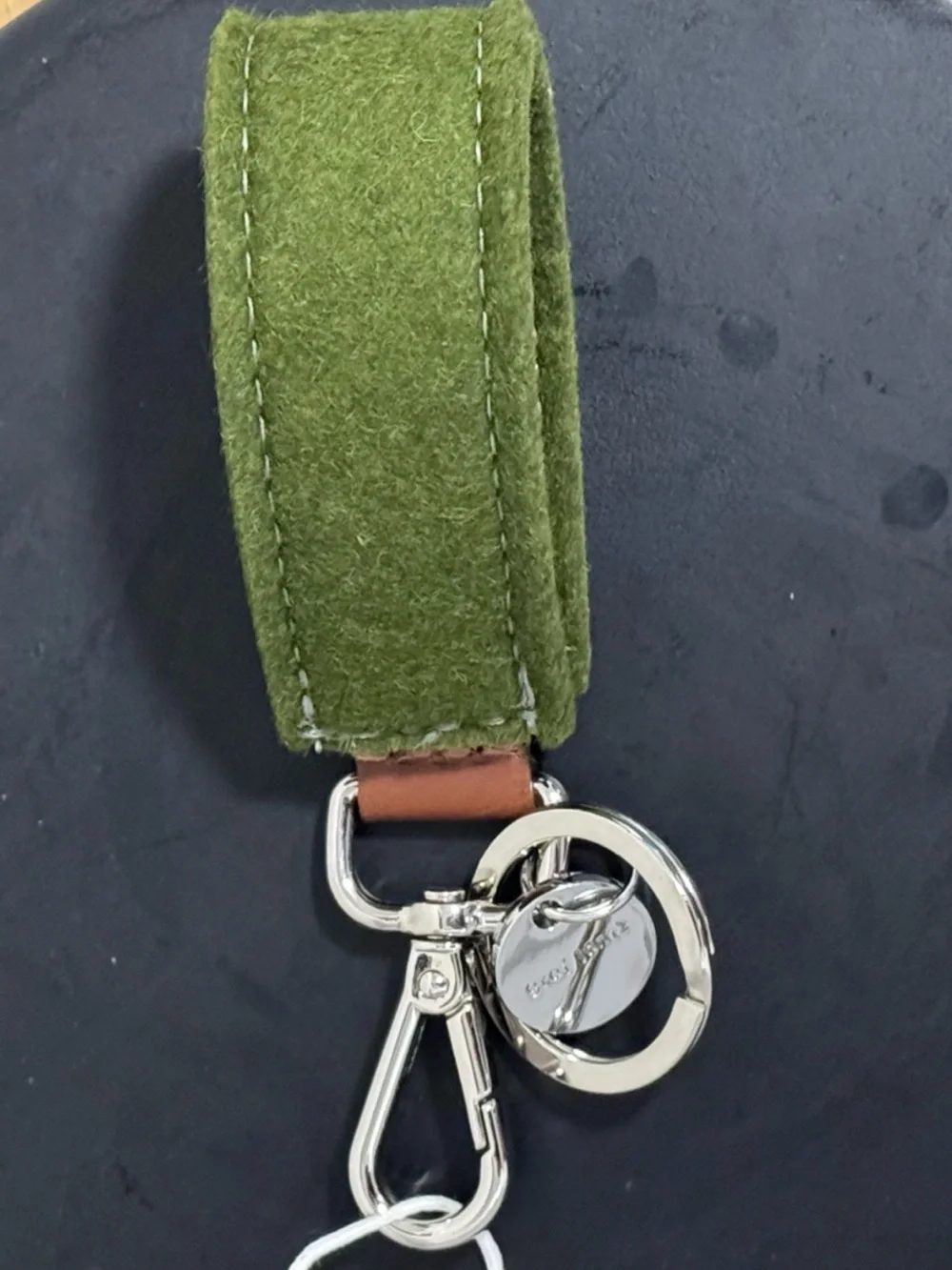 NWT Graf Lantz Merino Wool Loop Key Fob Moss Green
